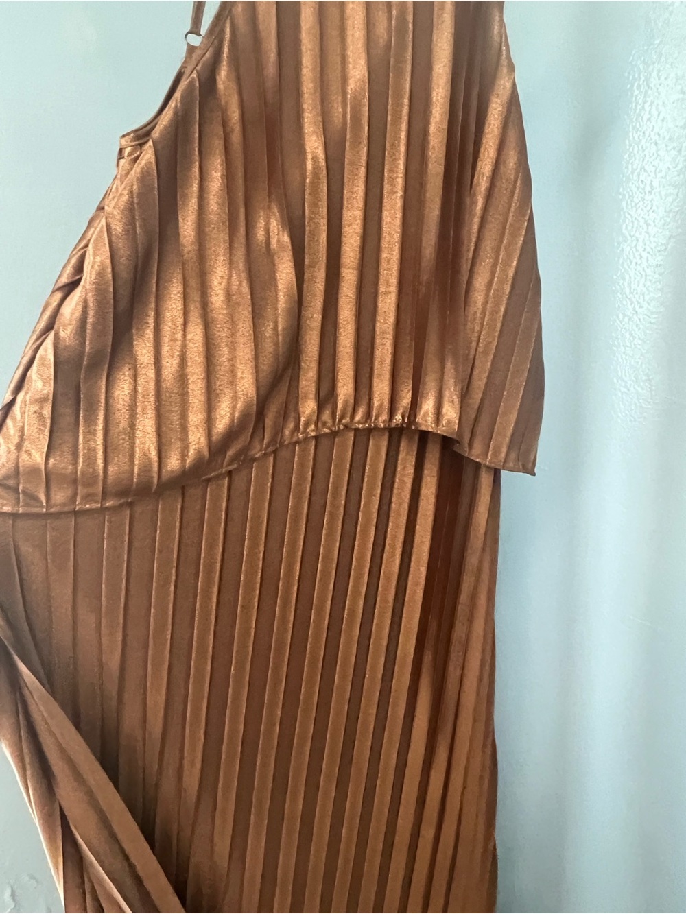 Brown Pleated Maxi Dress - Picture 4 of 7